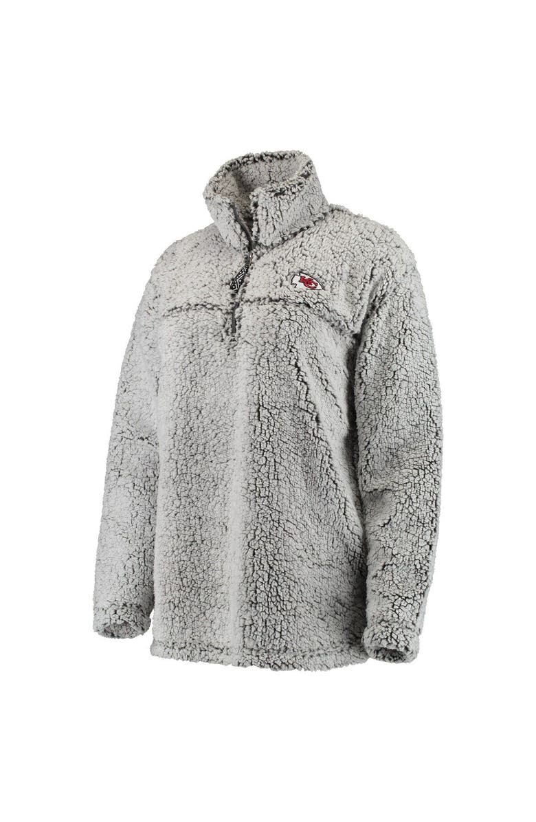 G-III 4HER BY CARL BANKS Women's Gray Kansas City Chiefs Sherpa Quarter-Zip Pullover Jacket, Alternate, color, Gray