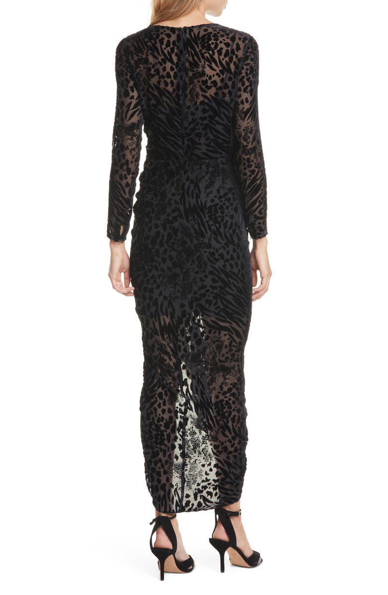 Veronica Beard Lala Animal Devoré Long Sleeve Dress, Alternate, color,