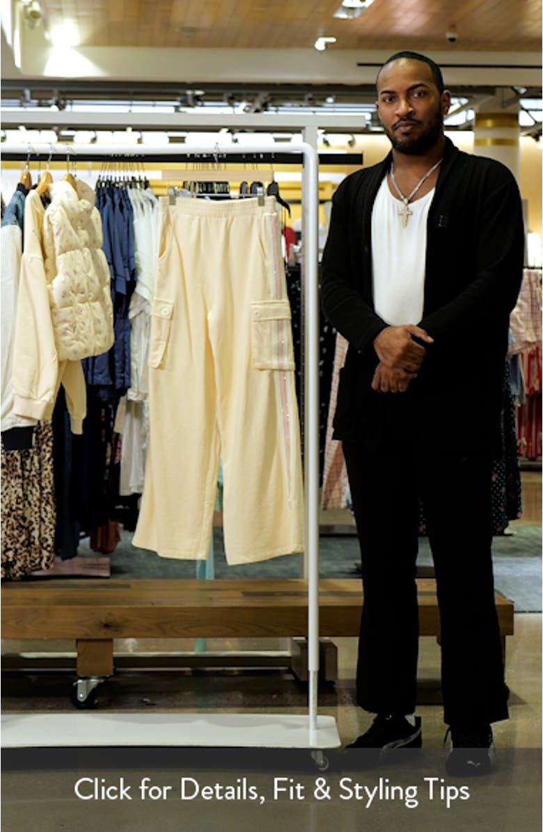 Kids' Beaded Stripe Cotton Blend Cargo Pants, sales video thumbnail