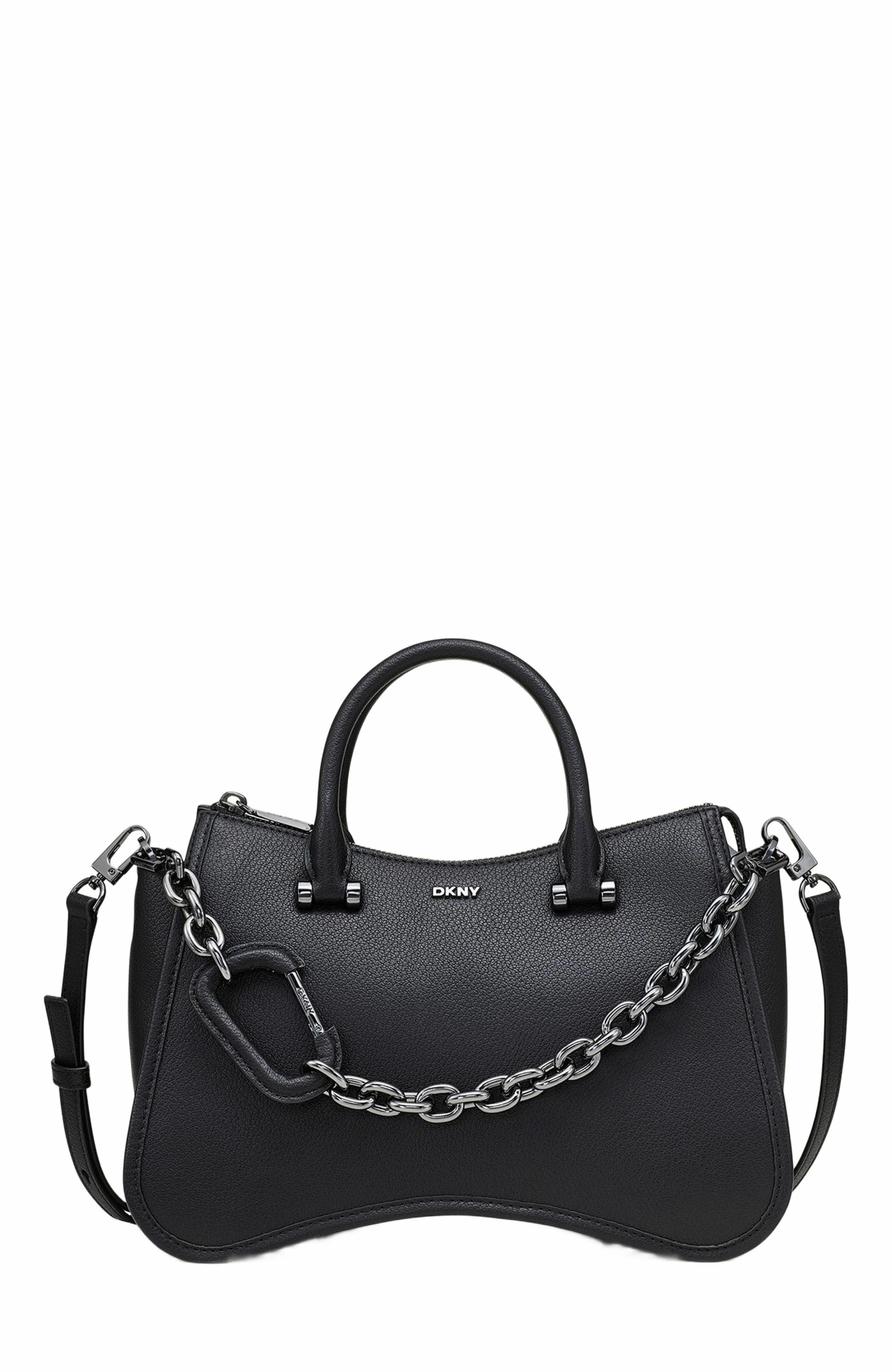 DKNY Adria Satchel, Main, color, Black/Gunmetal