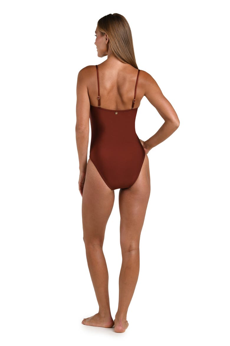 Solids Strapless One-Piece Swimsuit, Alternate, color, MAHOGANY