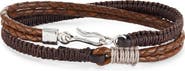 Caputo & Co. Men's Double Wrapped Braided Leather Bracelet