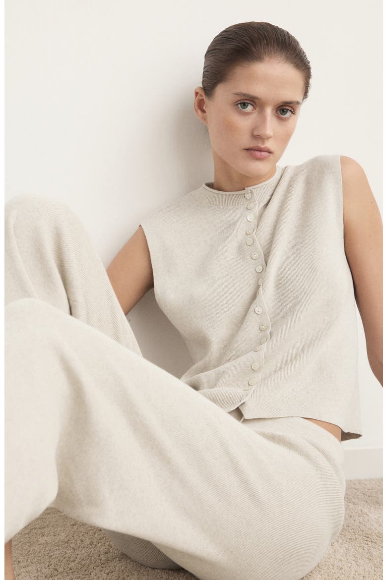 Pull-On Straight Leg Cotton Blend Knit Pants, Alternate, color, BEIGE