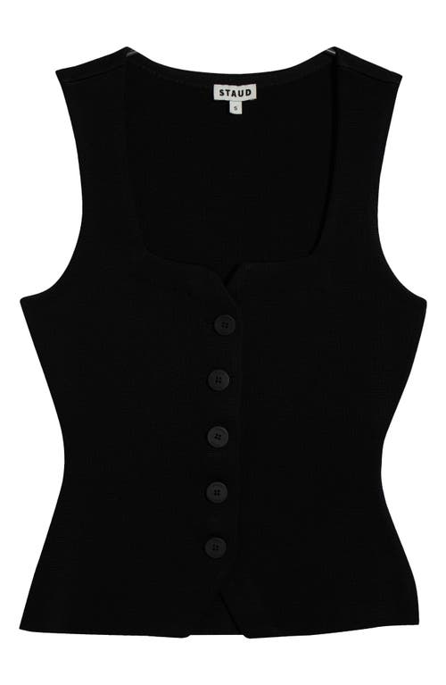 Staud Marisa Square Neck Top In Black