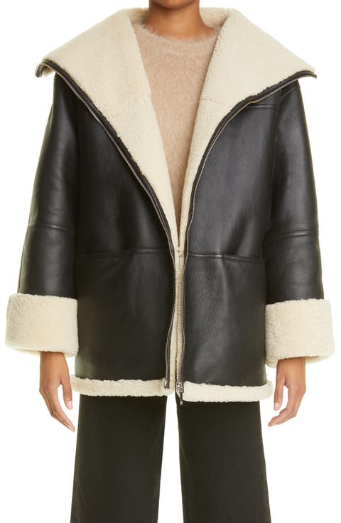 Menfi Oversize Genuine Shearling Coat