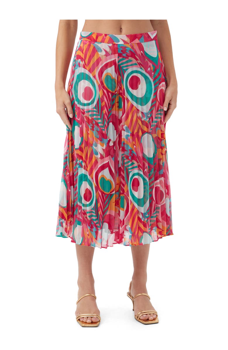 Trina Turk Printed and Pleated Vitrolles Culotte Pant, Main, color,