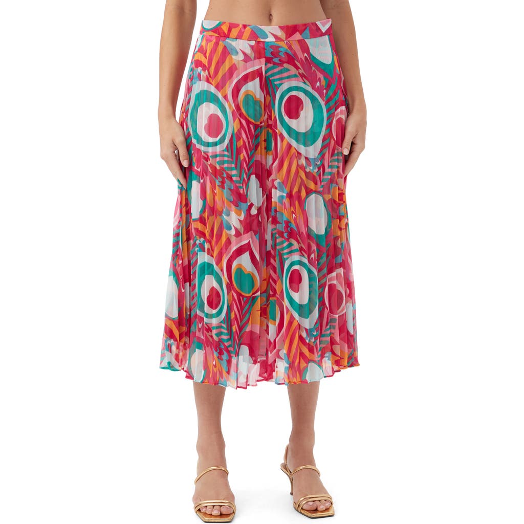 Shop Trina Turk Printed And Pleated Vitrolles Culotte Pant