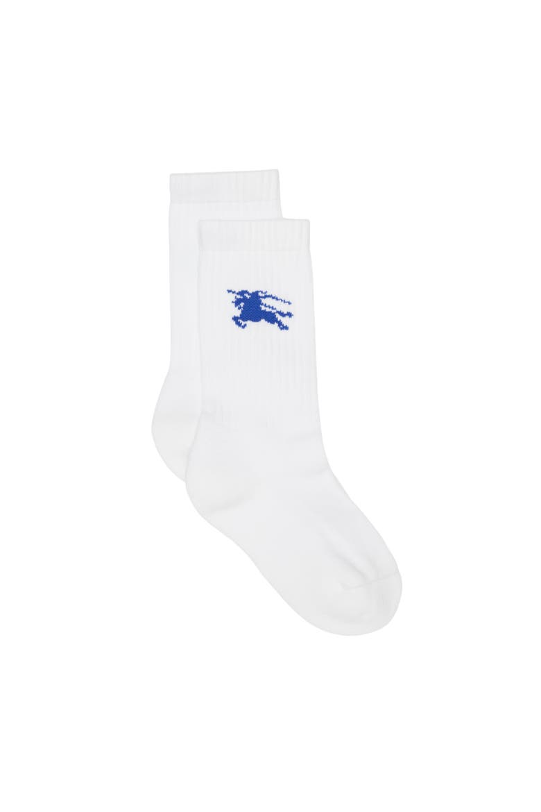 Ribbed Cotton Blend Socks, Alternate, color, White