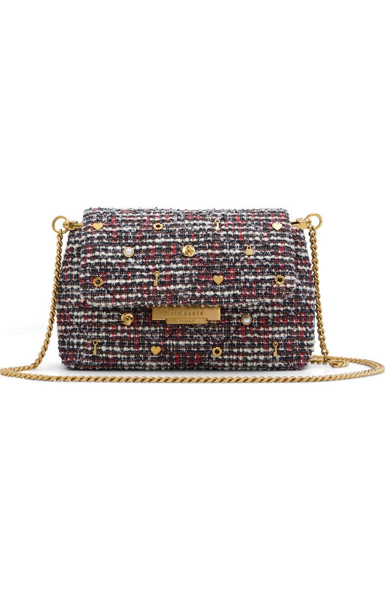Ted Baker Ginn Tweed Shoulder Bag, Main, color,
