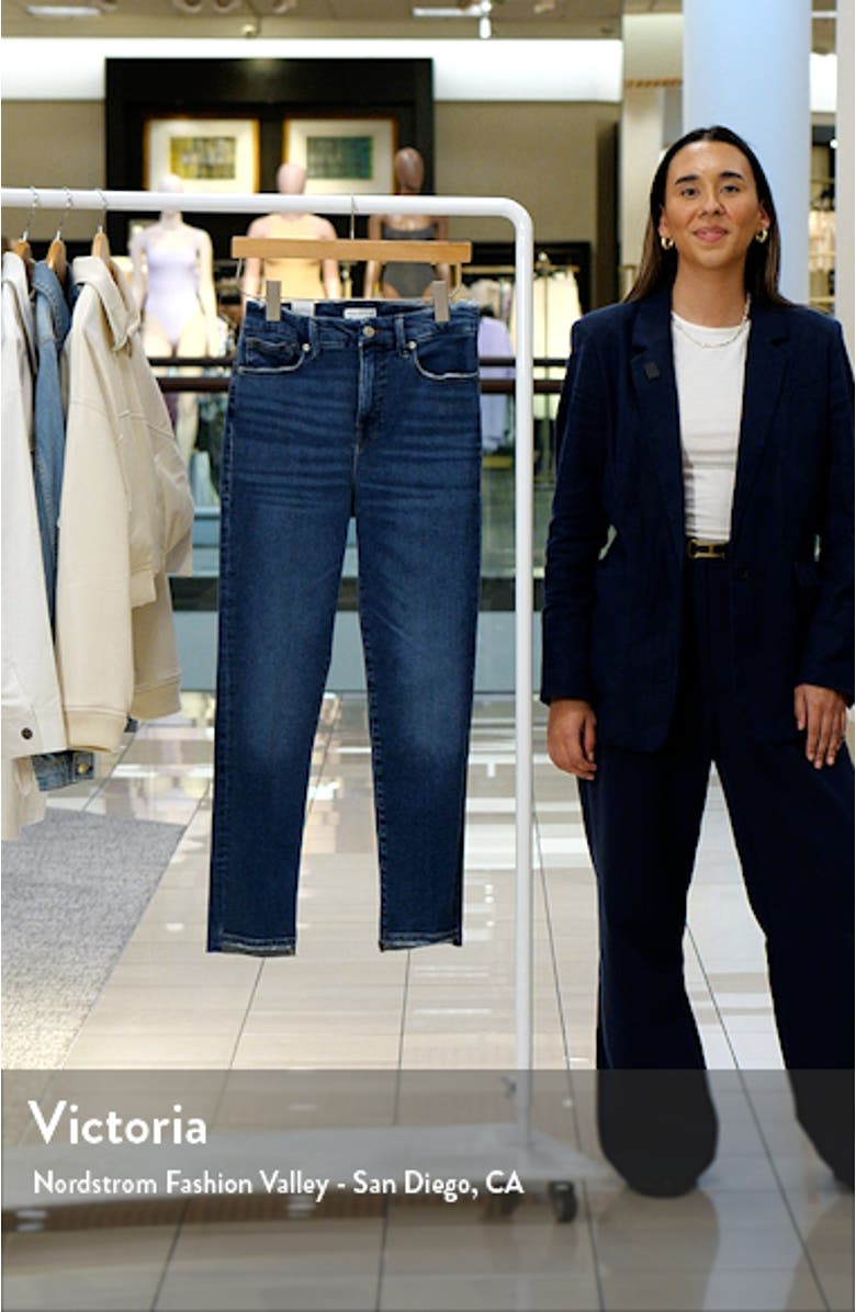 Good Classic Raw Step Hem Straight Leg Jeans, sales video thumbnail