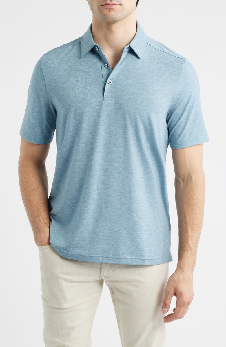 Johnston & Murphy XC Apex Performance Polo, Main, color, Green Heather