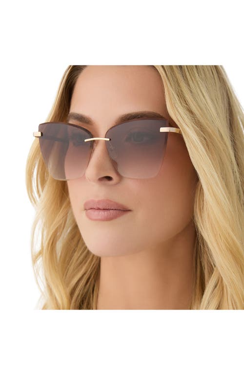 Diff Becky V 63mm Oversize Gradient Cat Eye Sunglasses In Gold/brown Gradient