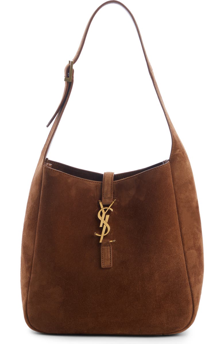 Saint Laurent Small Le 5 à 7 Suede Hobo Bag, Main, color,