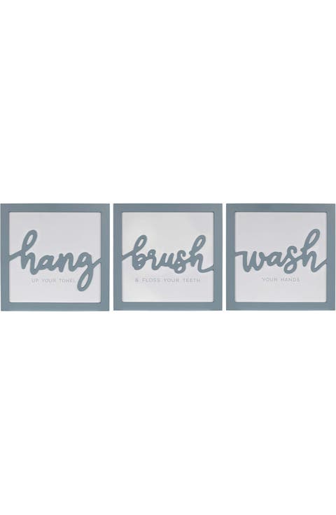 Set of 3 Framed Bathroom Art