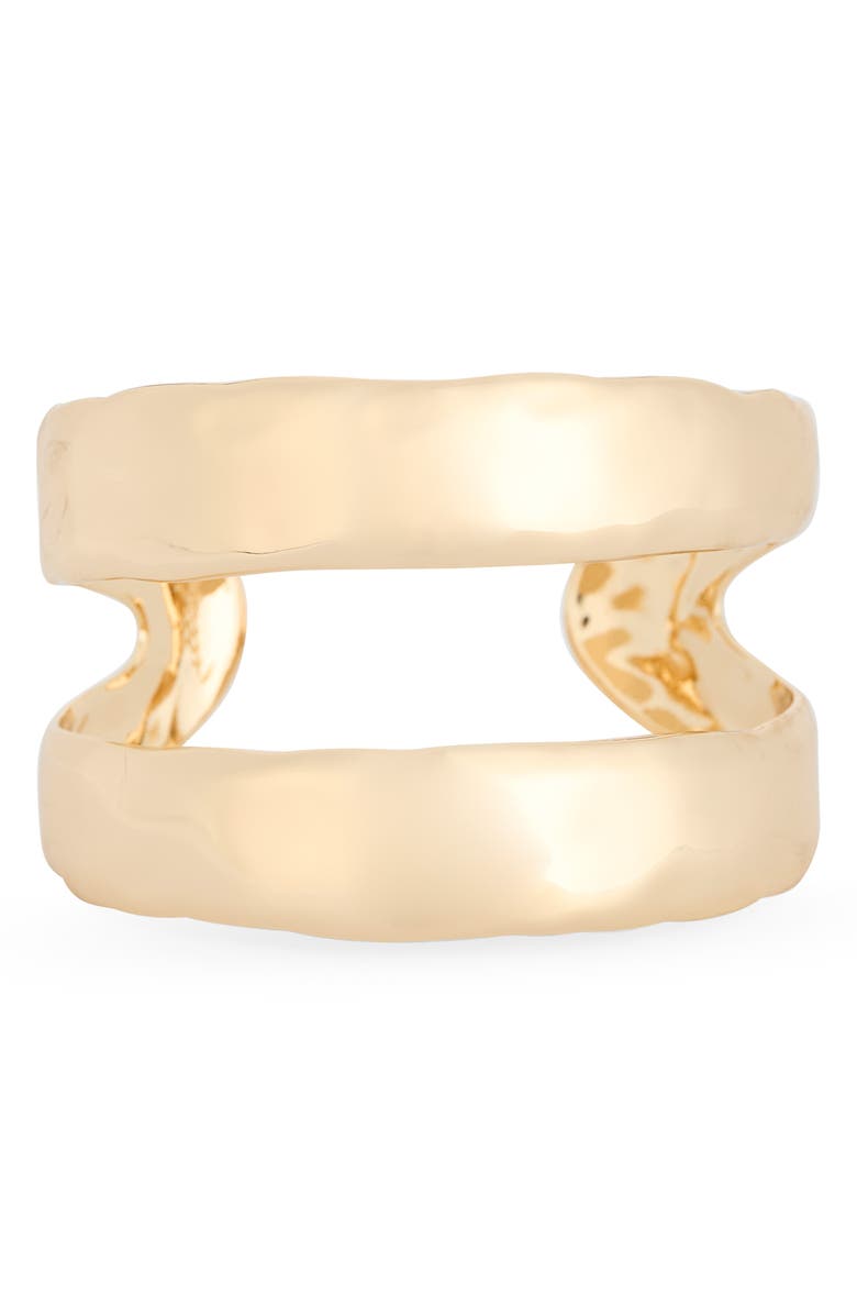 Ettika Hammered Cuff Bracelet, Main, color, Gold
