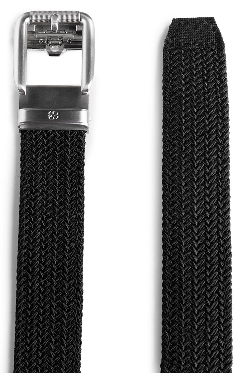 Black Clover Braided Stretch Belt, Alternate, color, 