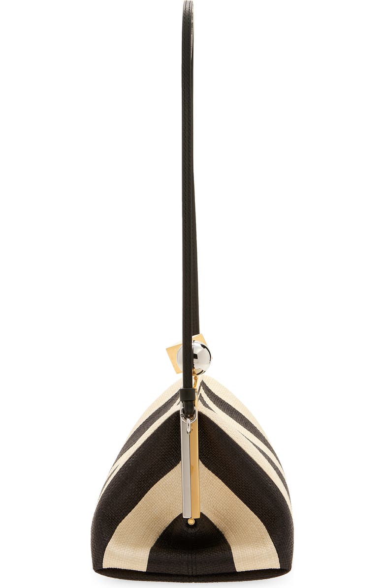 Jacquemus Le Berlingot Stripe Frame Shoulder Bag, Alternate, color, Natural / Black 1Fy