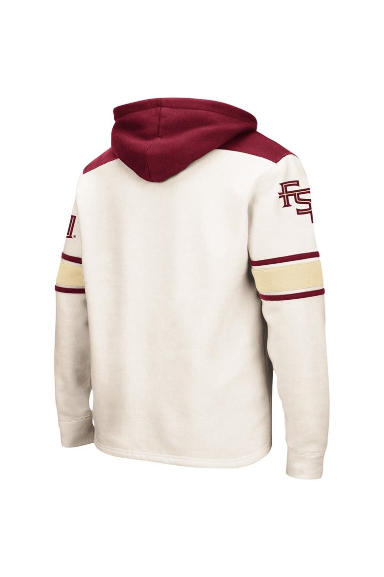 Men's Colosseum Cream Florida State Seminoles Big & Tall Hockey Lace-Up Pullover Hoodie, Alternate, color, Cream
