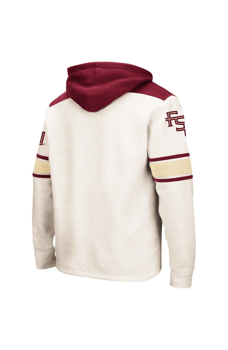 COLOSSEUM Men's Colosseum Cream Florida State Seminoles Big & Tall Hockey Lace-Up Pullover Hoodie, Alternate, color,