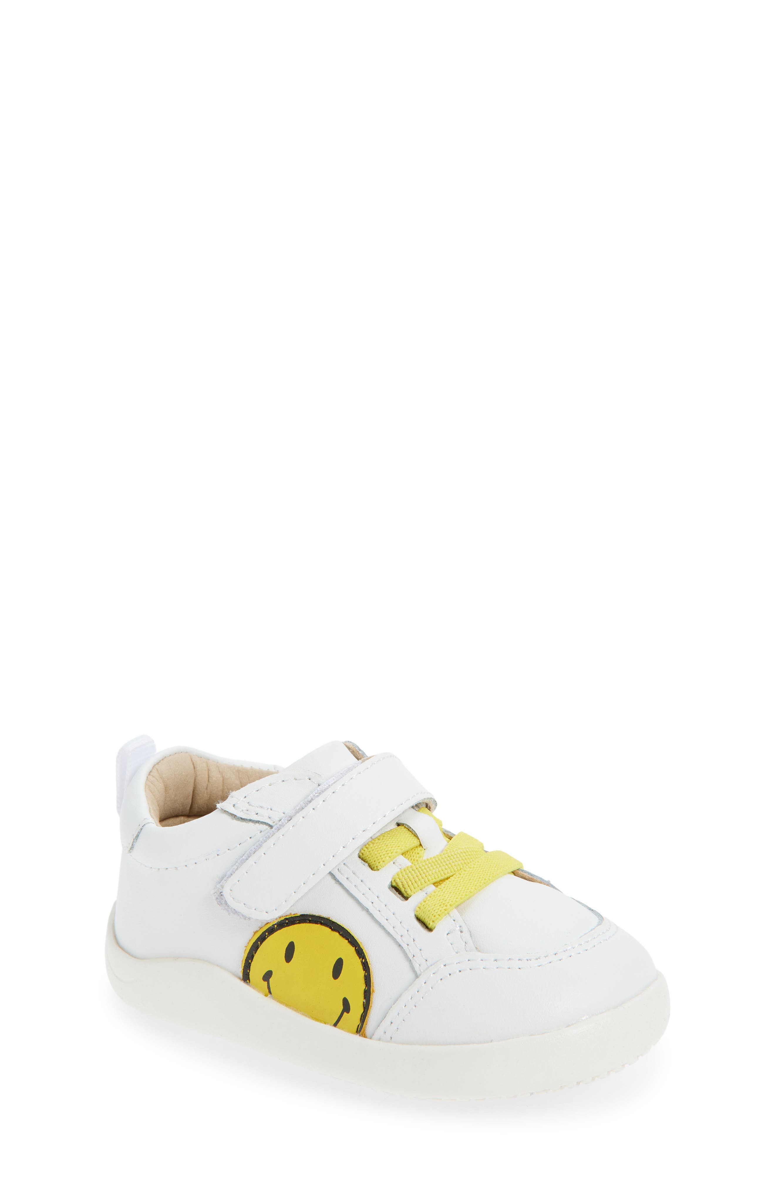 OLD SOLES Kids' Smiley Sneaker, Main, color, Snow / Yellow