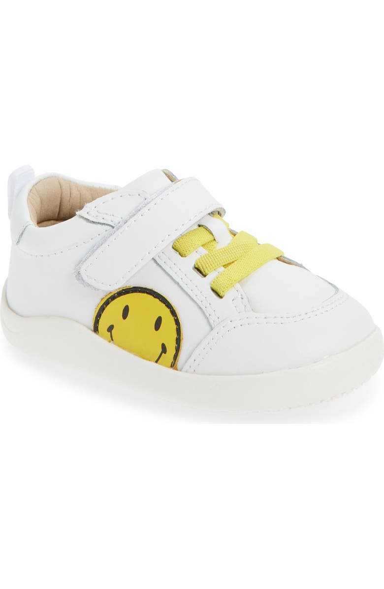 OLD SOLES Kids' Smiley Sneaker, Main, color, Snow / Yellow
