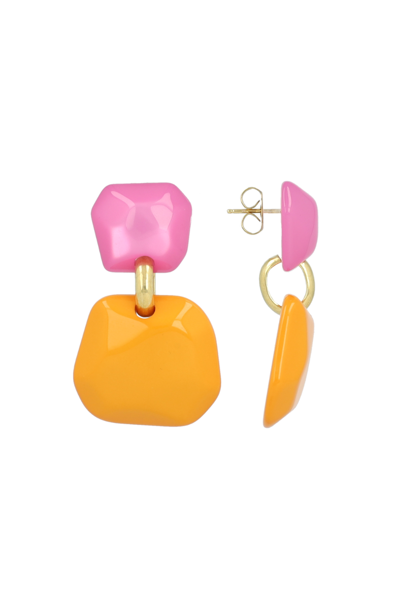 LOTT.gioielli CE RE Statement Earring Double M - Light Fuchsia/Orange, Main, color, Light Fushia/ Orange