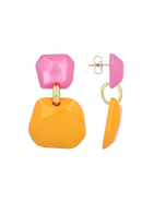 LOTT.gioielli CE RE Statement Earring Double M - Light Fuchsia/Orange