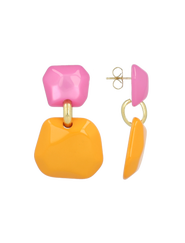 LOTT.gioielli CE RE Statement Earring Double M - Light Fuchsia/Orange
