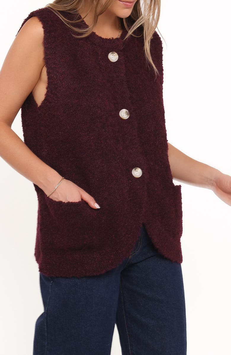 Petal & Pup Avery Sweater Vest, Alternate, color, Wine