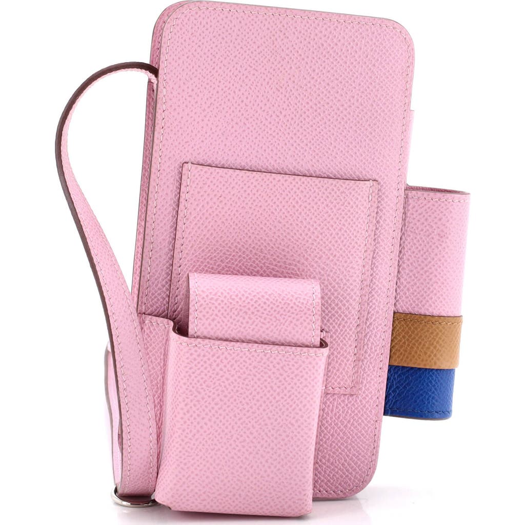 Pre-owned Hermes Hermes Hermesway Phone Case Crossbody Bag Epsom In Purple