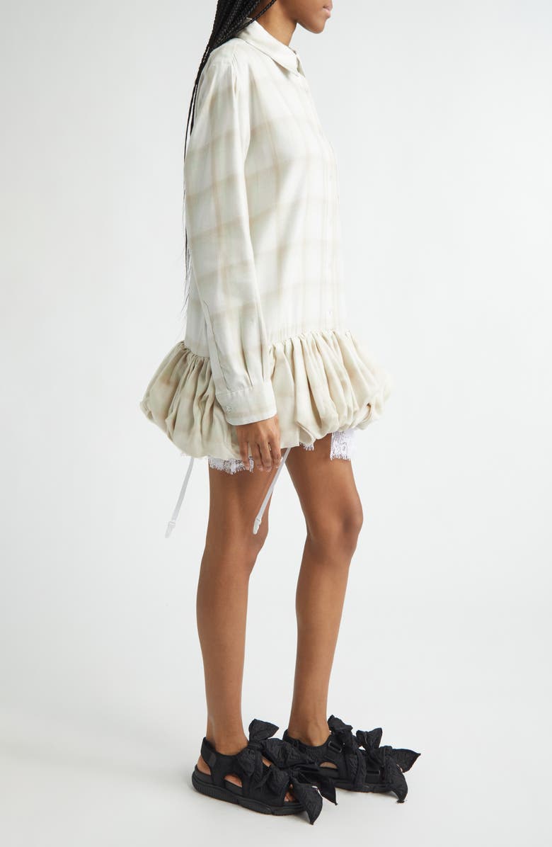 Collina Strada Valerian Plaid Long Sleeve Bubble Hem Mini Shirtdress, Alternate, color, Haze Plaid