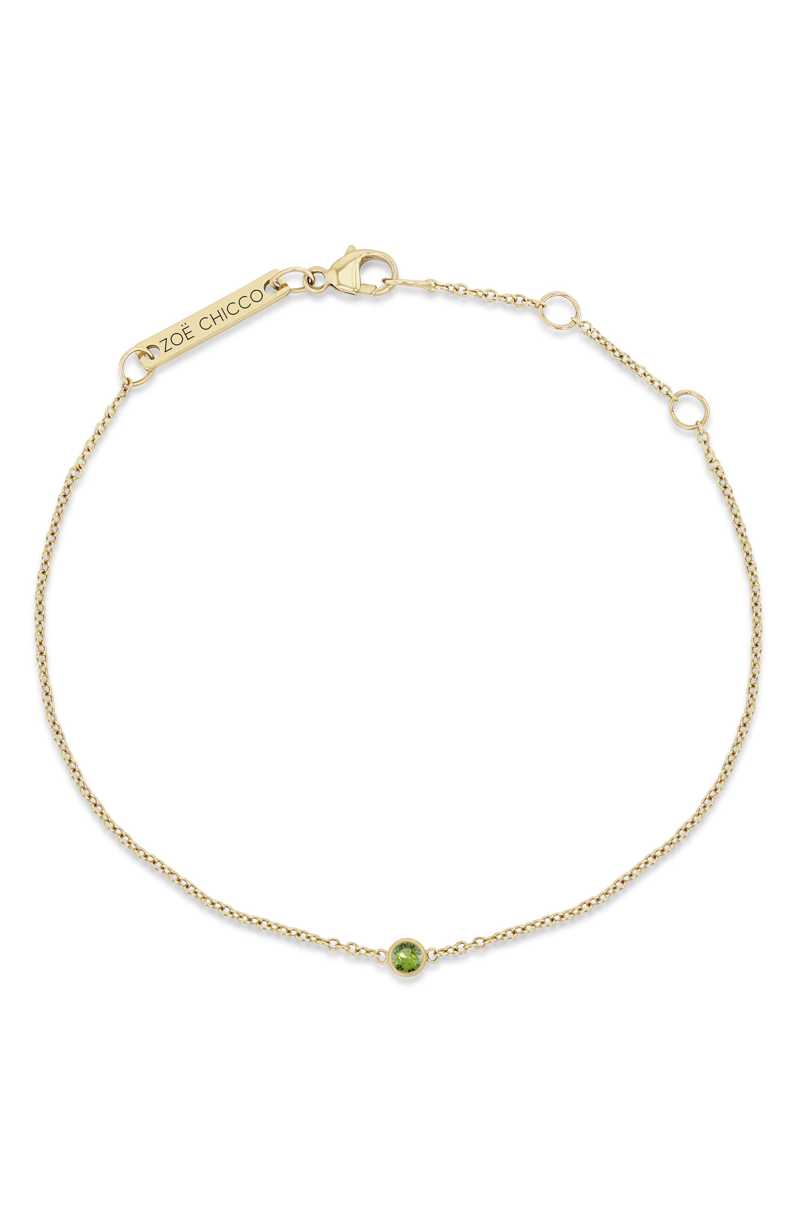 Zoë Chicco Bezel Opal Pendant Bracelet In Gold