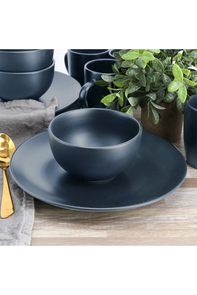 Everyday Plus 12 Piece Round Stoneware Dinnerware Set, Alternate, color, Blue