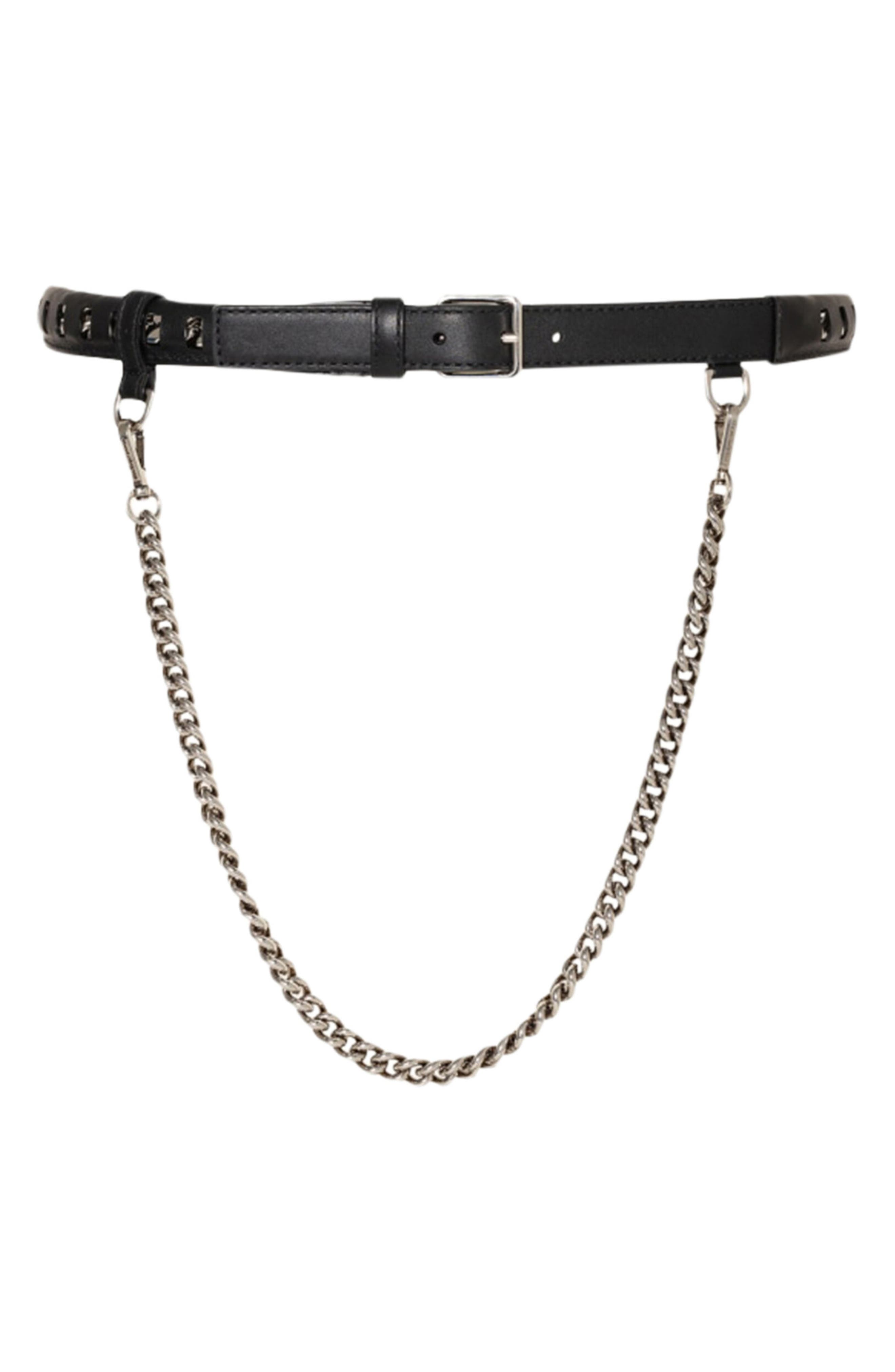 Alexander McQueen Puma Drop Chain Leather Belt