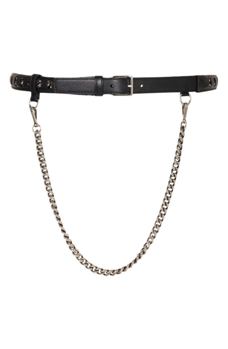Alexander McQueen Puma Drop Chain Leather Belt, Main, color, 