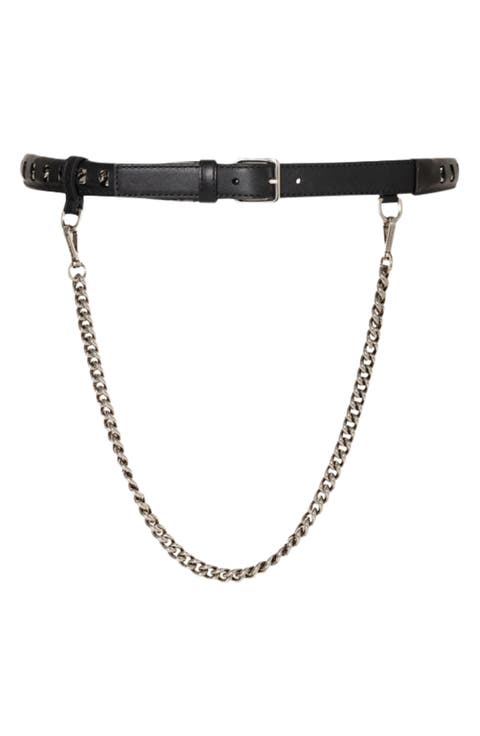 Drop Chain Leather Belt