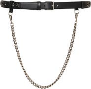 McQueen Drop Chain Leather Belt
