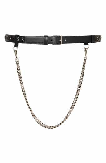 McQueen Drop Chain Leather Belt