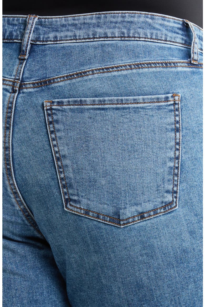 Raw Hem High Waist Ankle Wide Leg Jeans, Alternate, color, STAR