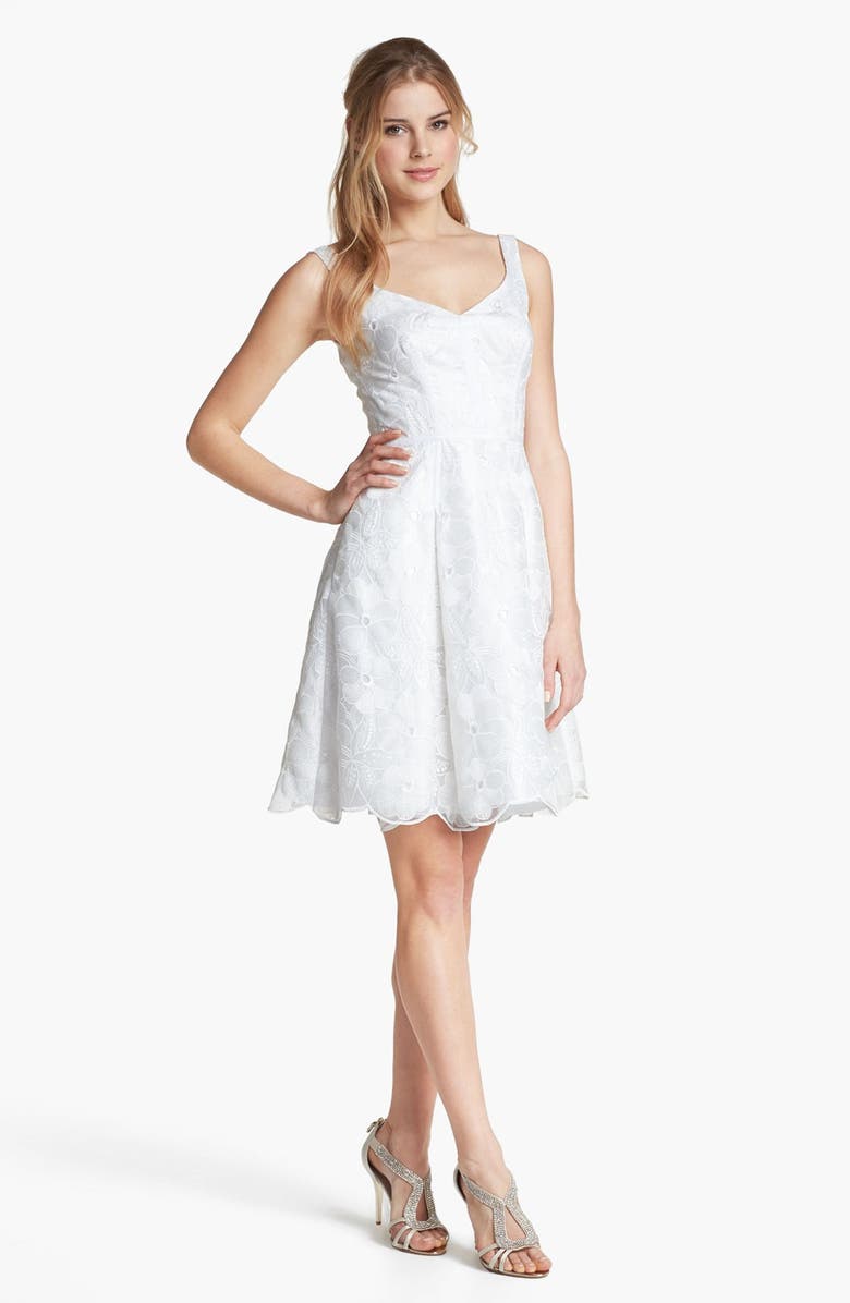 Jill Jill Stuart Embroidered Organza Fit & Flare Dress, Main, color,