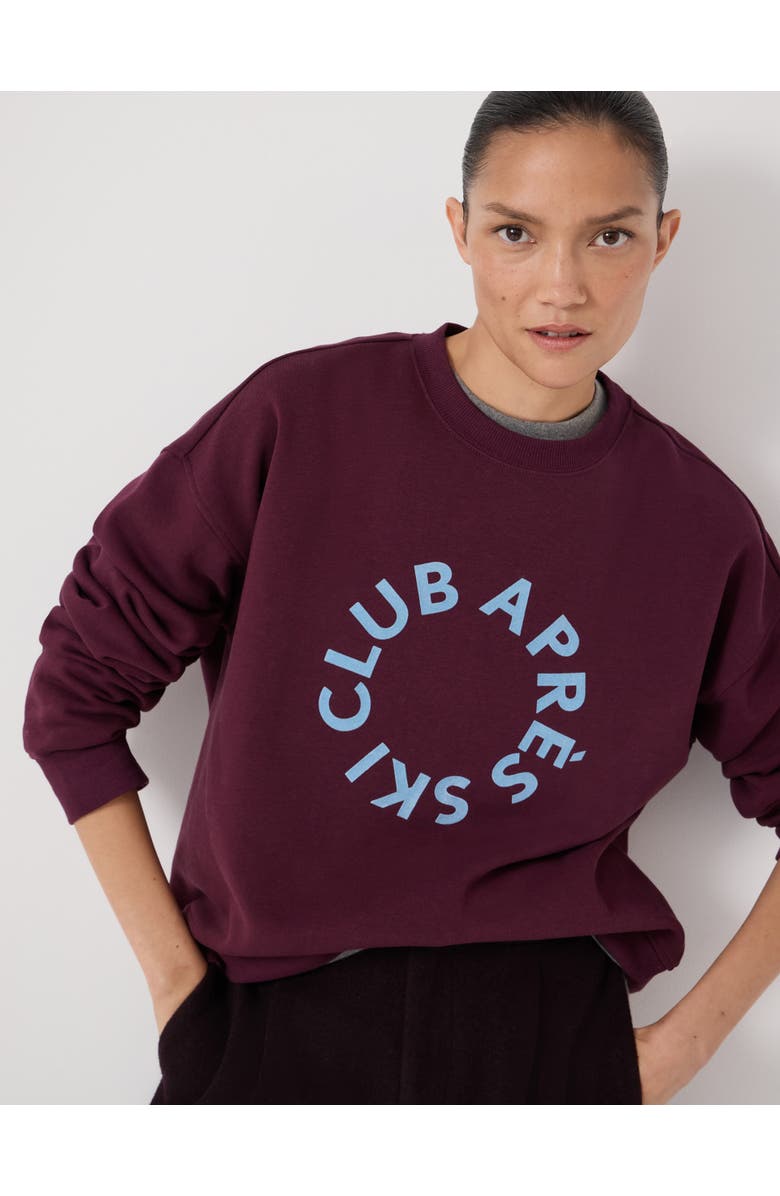 Hush Après Ski Club Graphic Sweatshirt, Alternate, color, Dark Wine Red