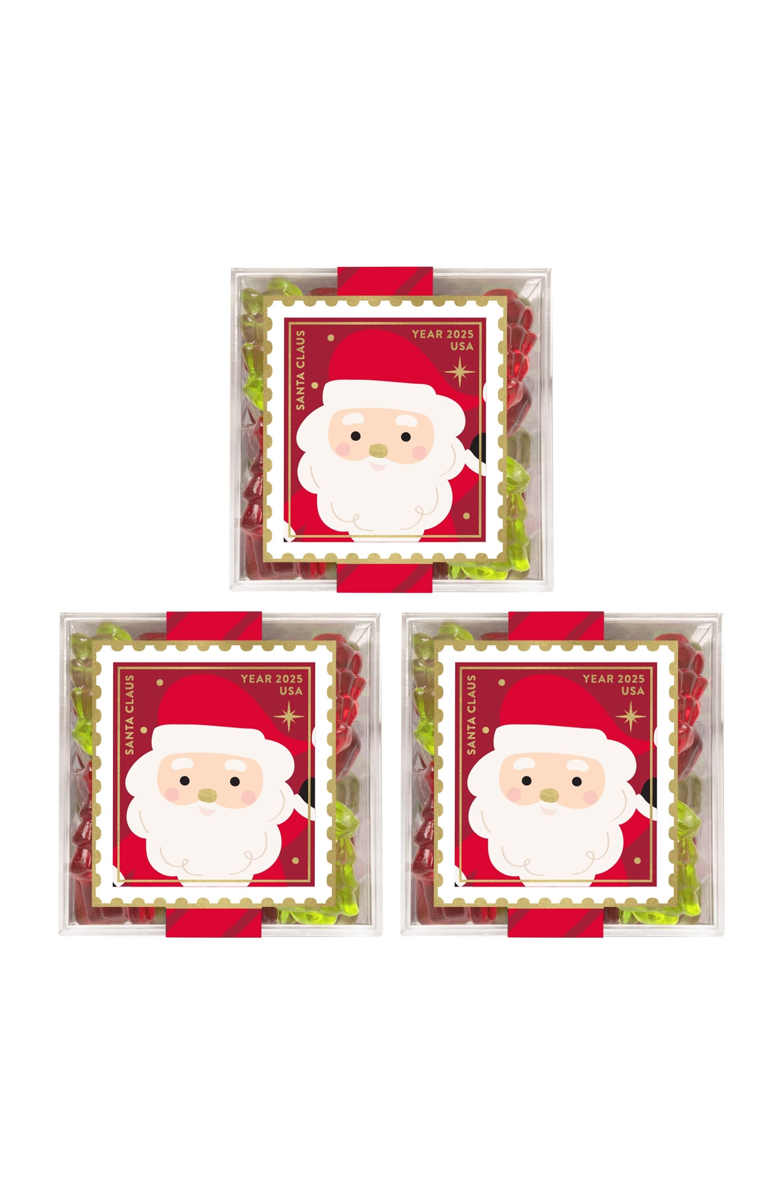 sugarfina Santa Claus Holiday Trees Set of 3 Candy Cubes