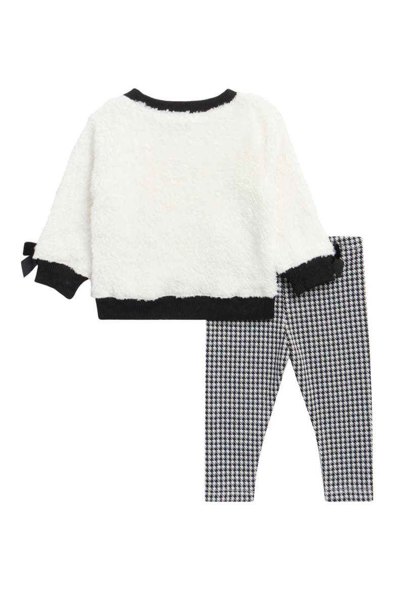 Houndstooth Fleece Top & Leggings Set, Alternate, color, SOFT WHITE