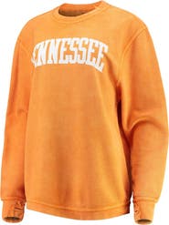 PRESSBOX Women's Pressbox Tennessee Orange Tennessee Volunteers Comfy Cord Vintage Wash Basic Arch Pullover Sweatshirt