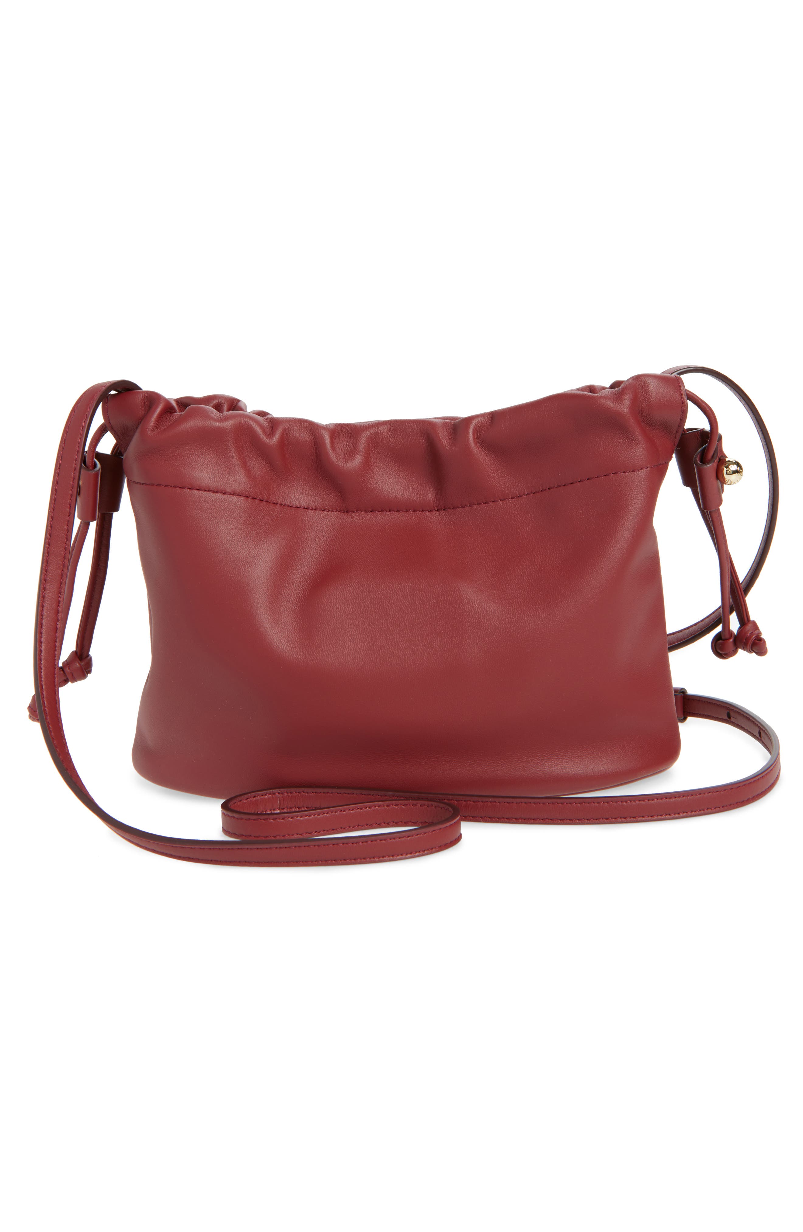 Strathberry Drawstring Leather Crossbody Bag, Alternate, color, Oxblood