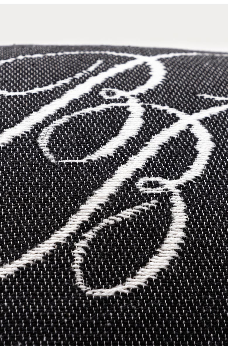 Brooks Brothers Monogram Logo Cotton Throw Pillow, Alternate, color, Black