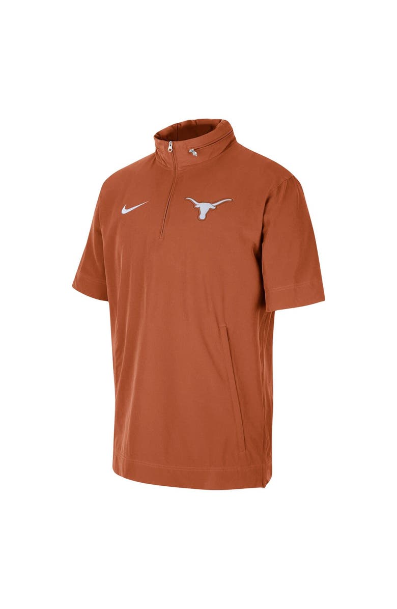 Nike Men's Nike Texas Orange Texas Longhorns Coaches Half-Zip Short Sleeve Jacket, Alternate, color, 
