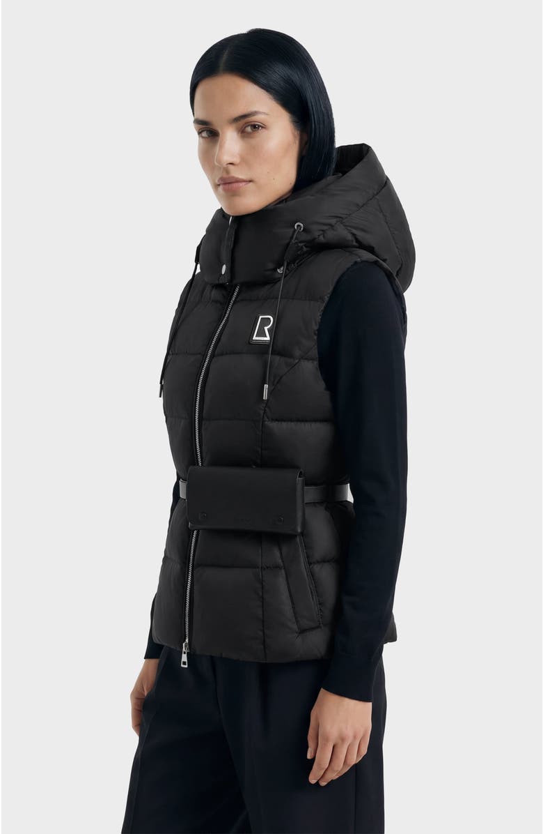 Rudsak Cassidy Women's Down Vest with Removable Hood & Pouch Belt, Alternate, color, Black