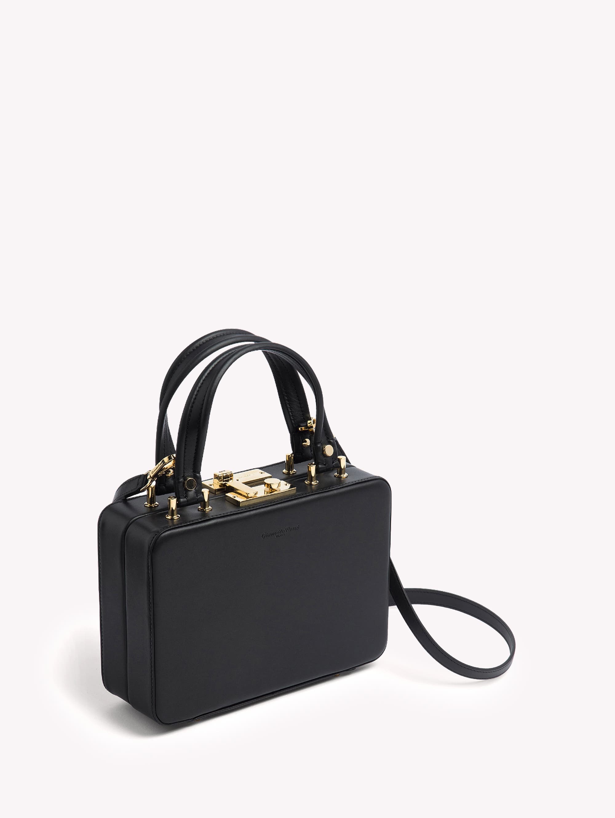 Gianvito Rossi Valì Top Handle bag, Alternate, color, Black Calf Leather