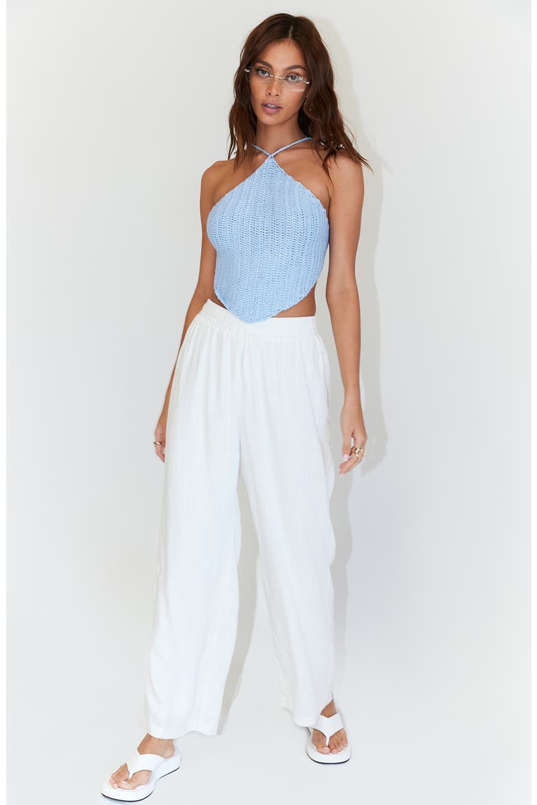 Louis Cotton & Linen Wide Leg Pants, Alternate, color, WHITE